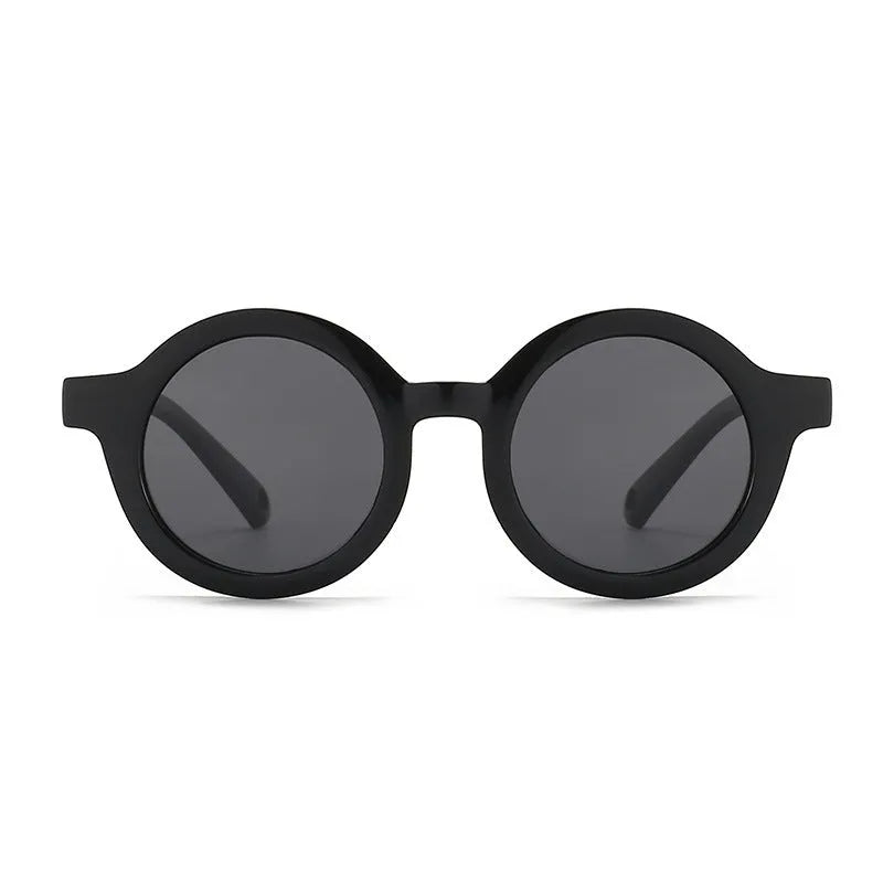 Children's silicone sunglasses with round frames and polarised lenses for 0-3 year old UV protection