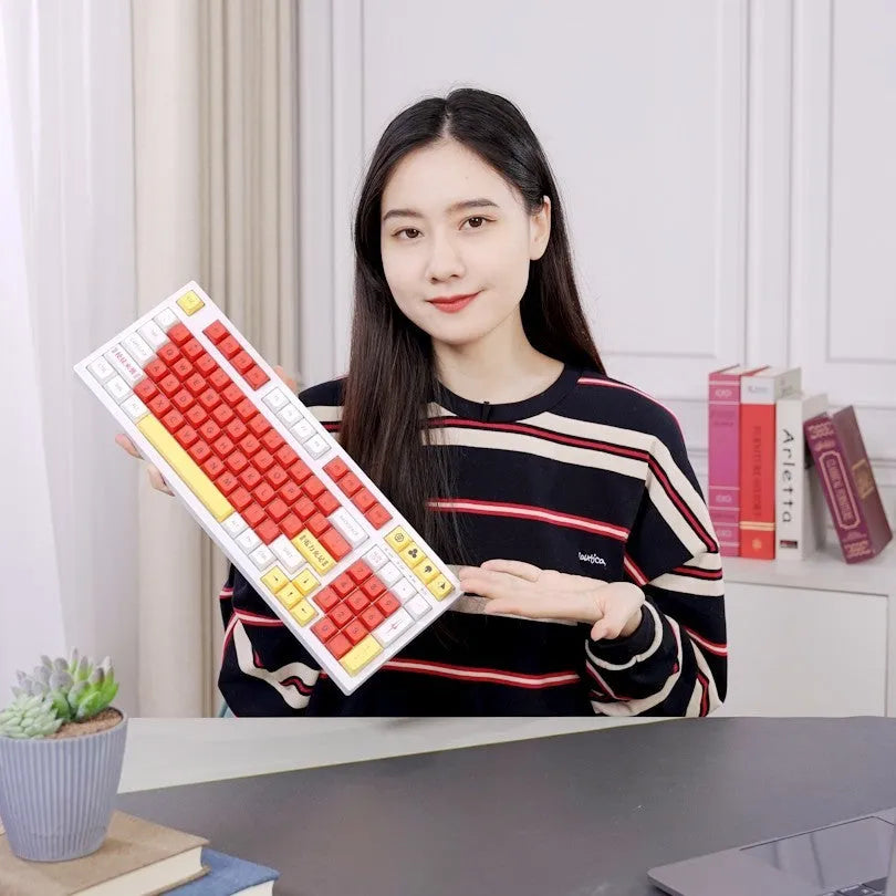 138 PBT mechanical keyboard key caps in boy and girl colour matching theme with sublimation printing