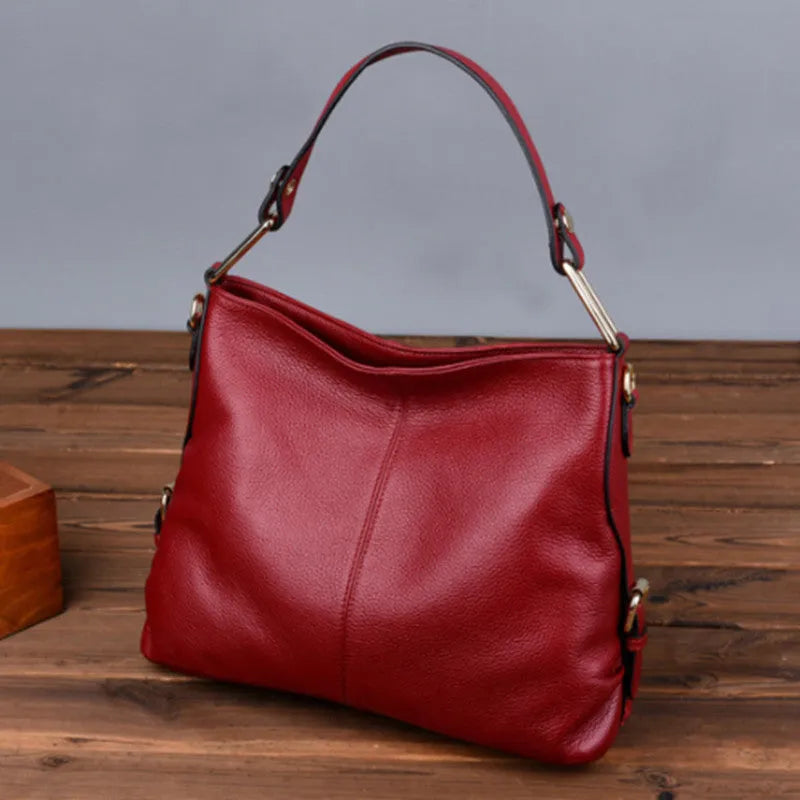 Genuine leather crossbody bag in vertical square shape with multiple compartments and sandwich pocket