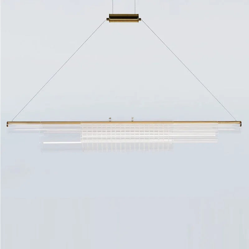 Modern glass pendant lamp with iron body in three lengths for restaurant bar lighting