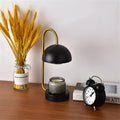 Solid wood aromatherapy wax melting bedside lamp with dimming knob on wooden base