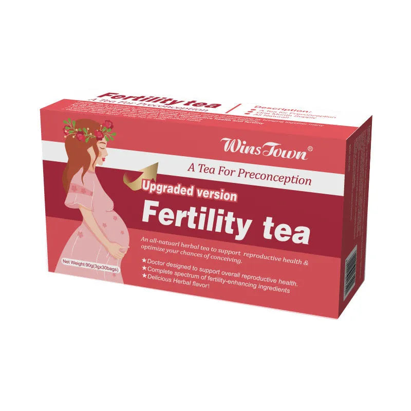 Box of fertility tea with 3x30 tea bags for reproductive health support