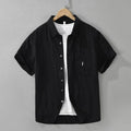 Women's loose lyocell top in black green purple colours with cardigan style and short sleeves