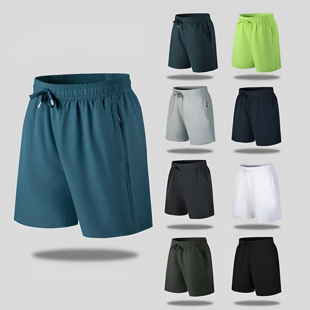 Men's quick-dry polyester beach shorts in loose fit with micro-elastic construction