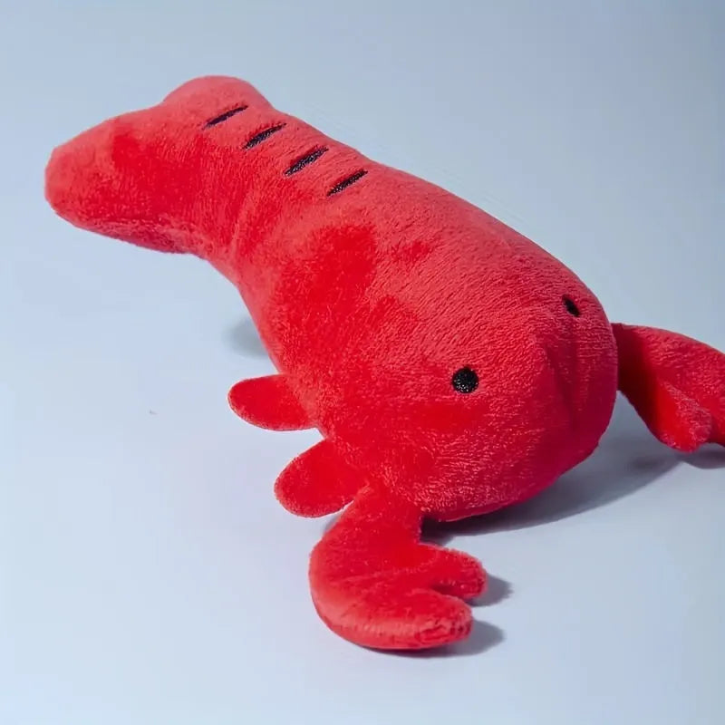 Red lobster stuffed dog toy with cotton fabric and squeaker for small medium dogs
