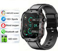 QX11 Smart Bluetooth Watch with TFT screen showing fitness metrics on black zinc alloy case