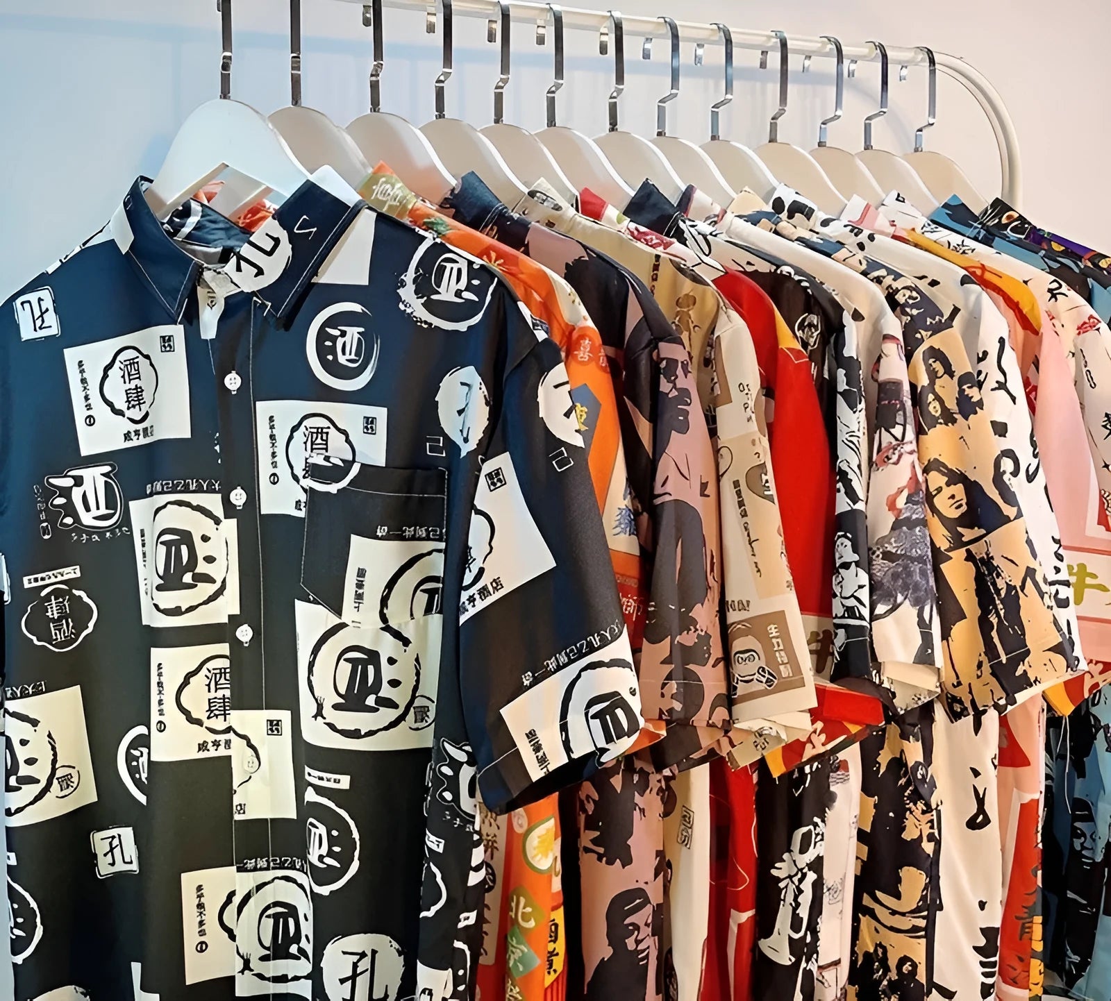 Men's floral printed short sleeve shirt with loose fit in polyester fabric for summer wear
