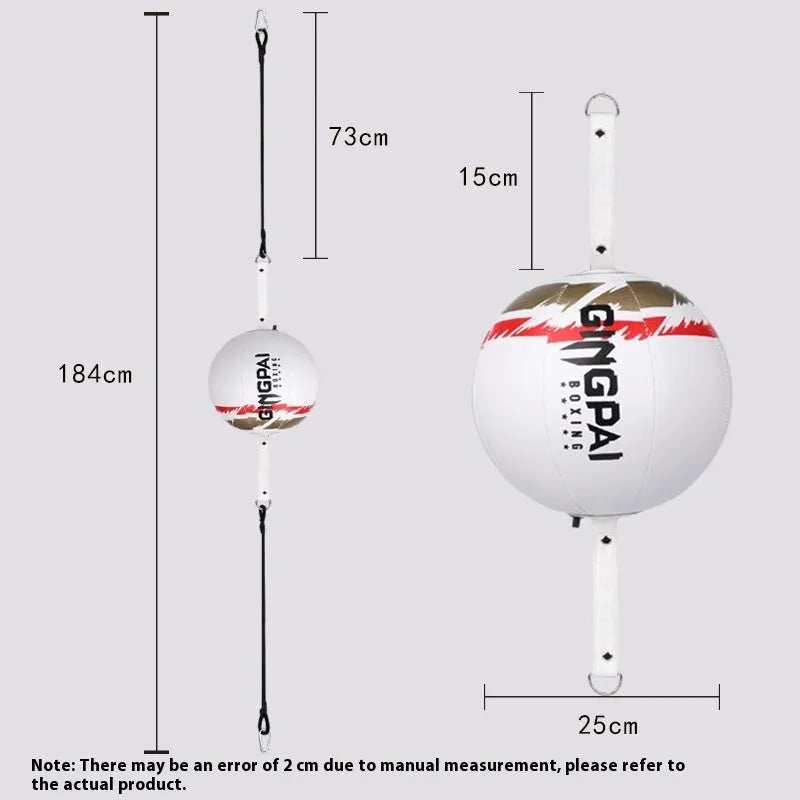 Hanging boxing speed ball in three colour options: black, black and green, or white