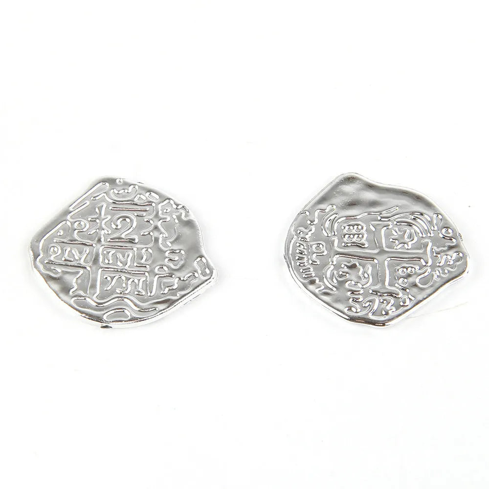 Set of 100 plastic Roman pirate coins with bronze, gold, or silver electroplated finish