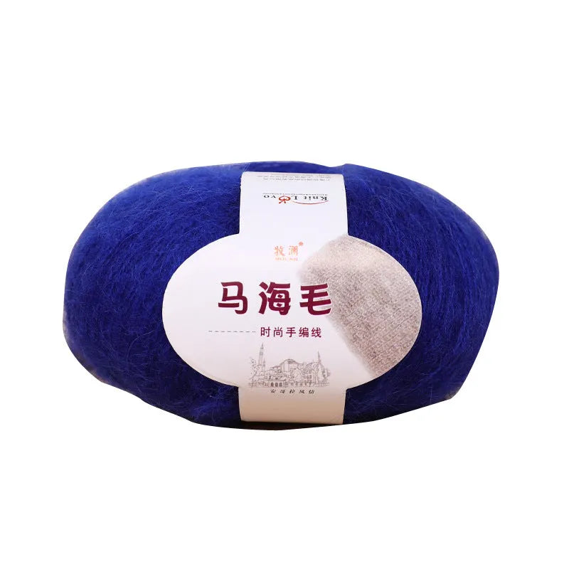 Mohair wool ball DIY kit for hand-woven scarf in 34 colour options
