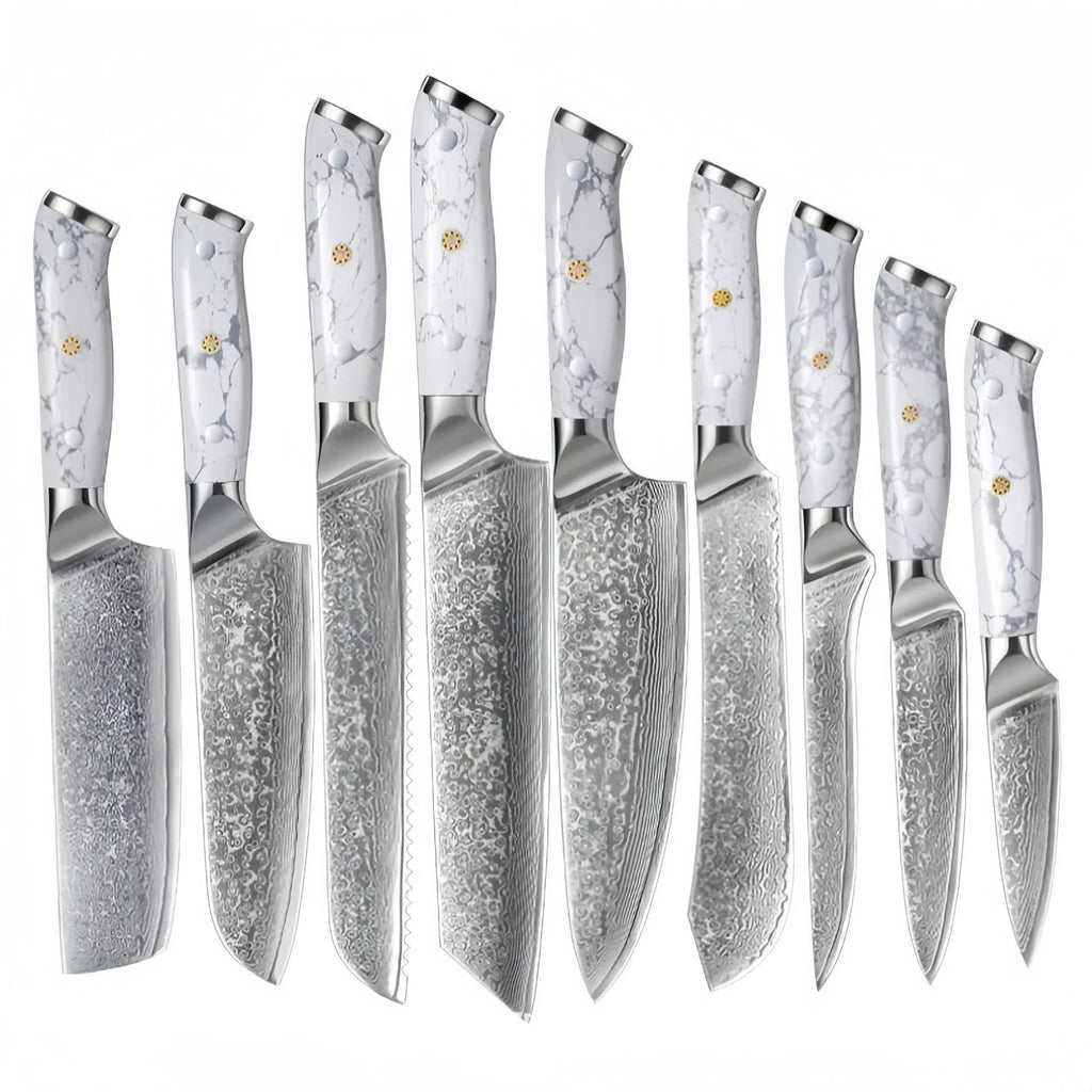Damascus Special Household Combined Chef's Knife with 21cm VG10 steel blade and modern handle.