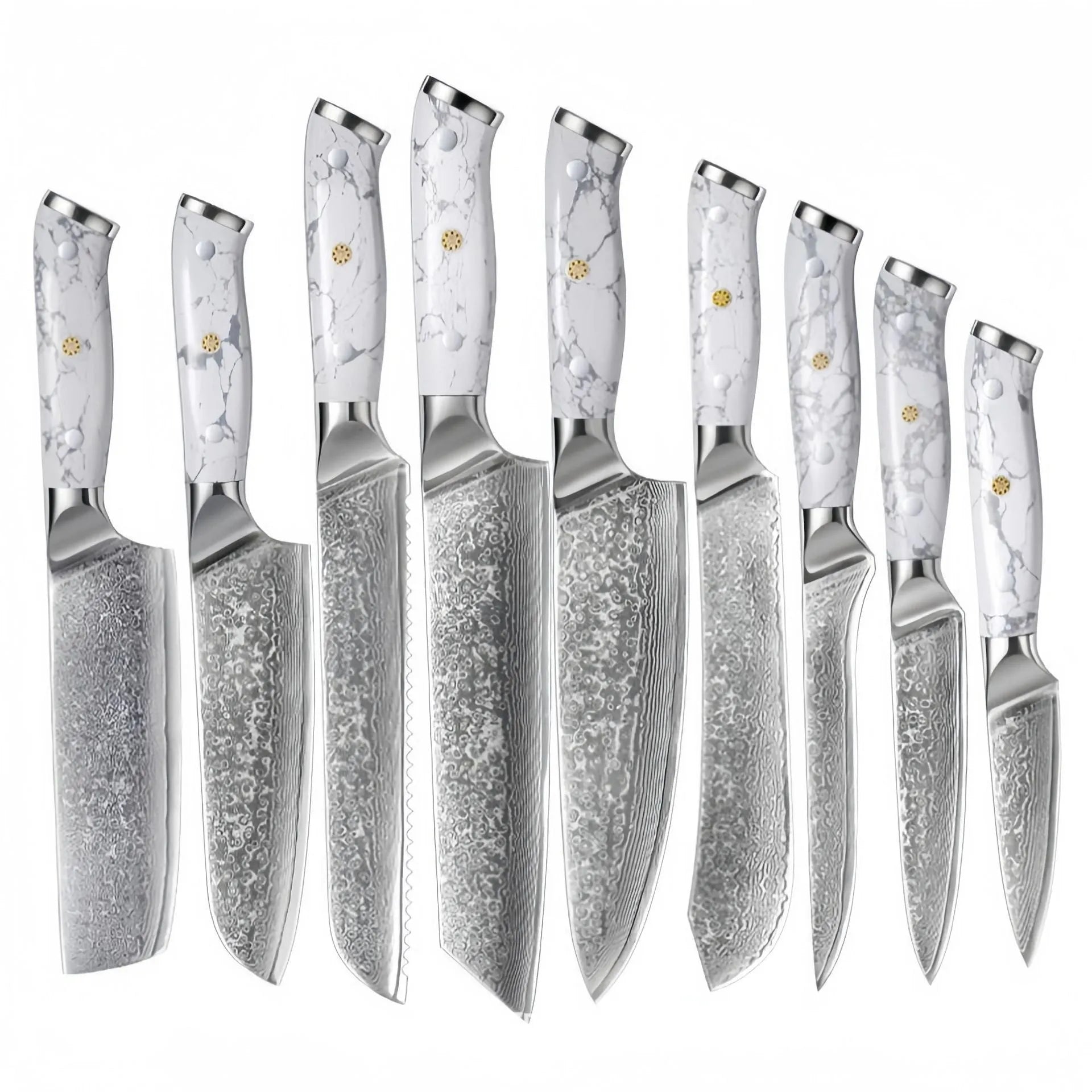 Damascus Special Household Combined Chef's Knife with 21cm VG10 steel blade and modern handle.