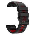 Fenix87pro6 two-colour quick-release silicone strap for Garmin Fenix watches in Army Green Black on a grey background