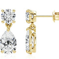 Sterling silver 925 water drop moissanite stud earrings with geometric design