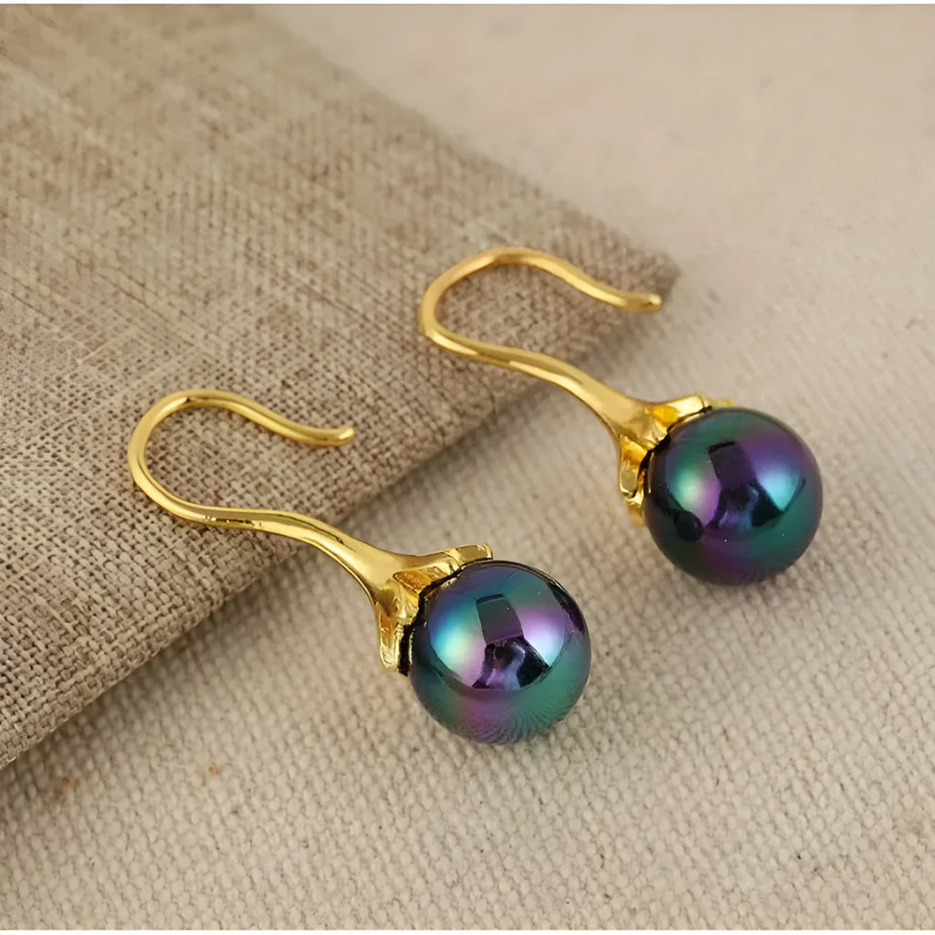 Women's retro fashion earrings with electroplated gold finish and alloy construction