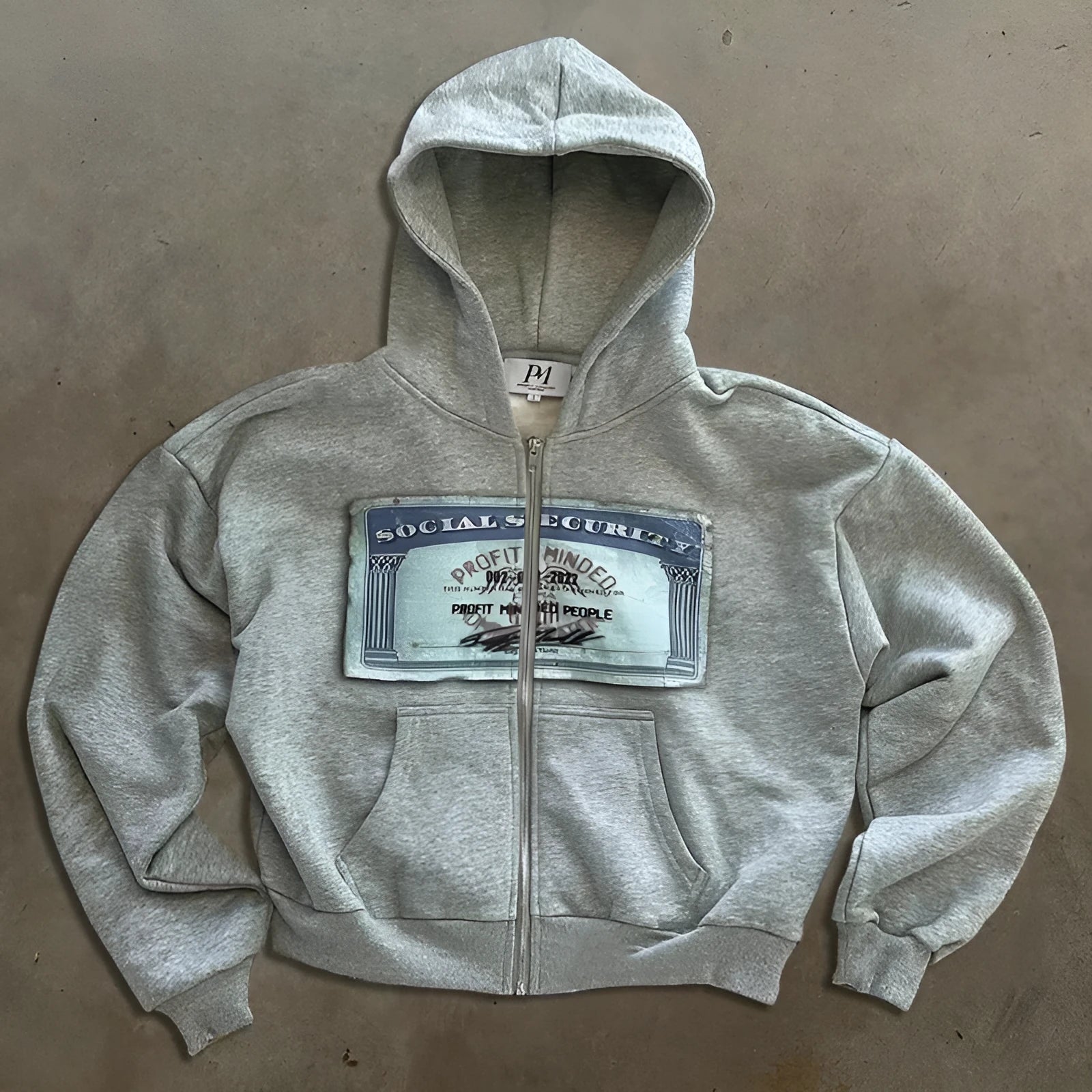 Unisex loose fit hoodie jacket with front letter pattern design in black, grey, or pink colours
