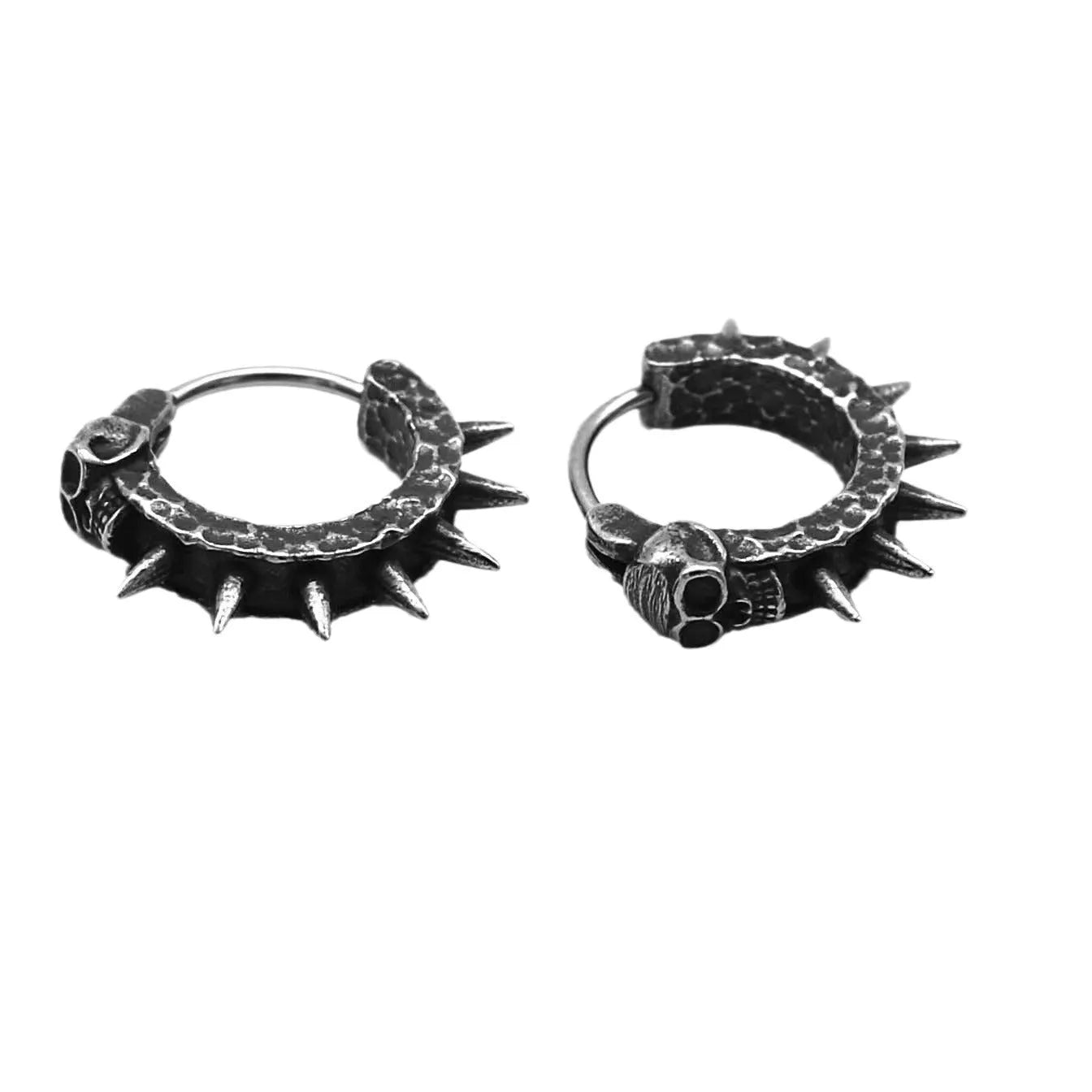 Geometric copper and black punk motorcycle earrings made from alloy for men and women