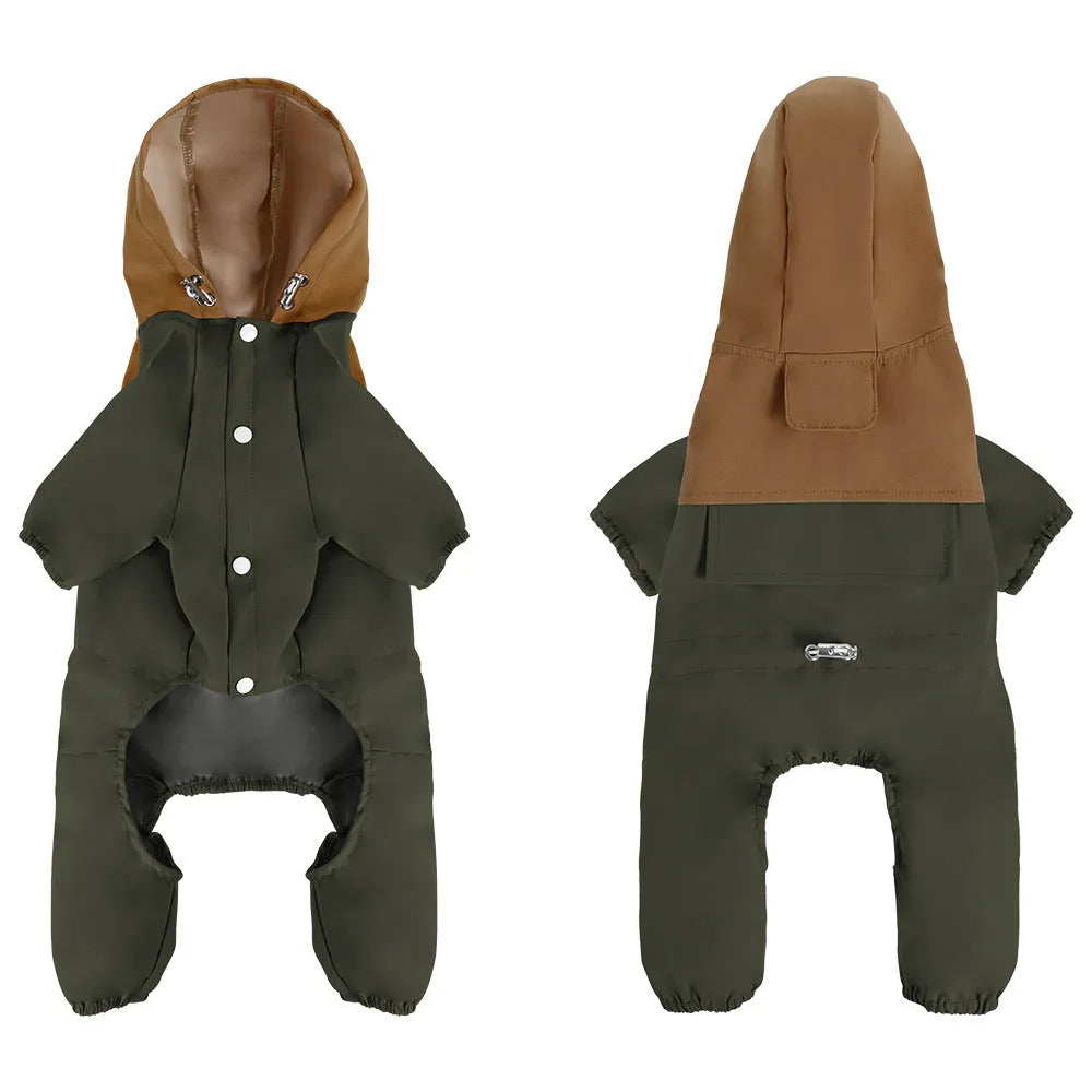 Dog waterproof polyester shell jacket in British style design for small to medium sized pets