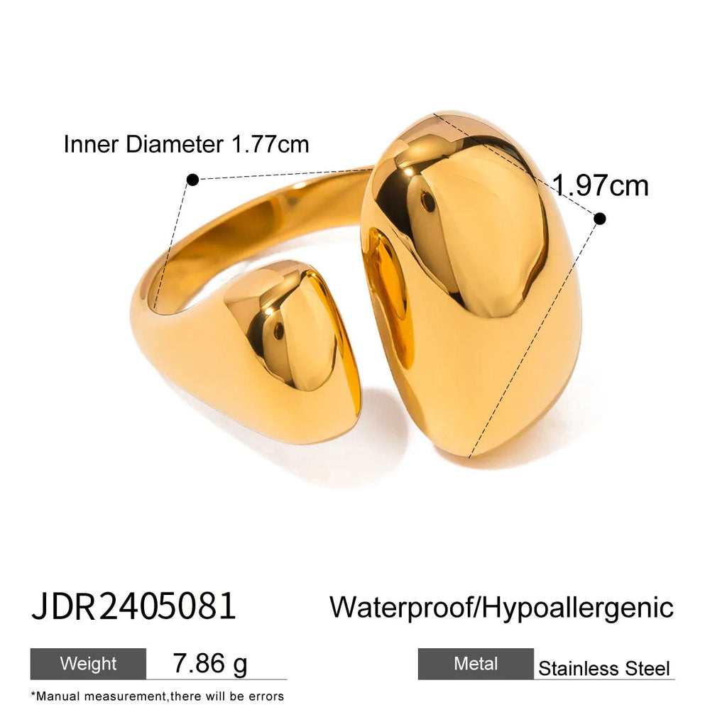 Women's exaggerated open geometric ring in stainless steel, colour JDR2405081.