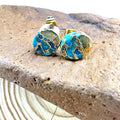 Natural stone clip-on stud earrings with irregular shapes in bohemian style