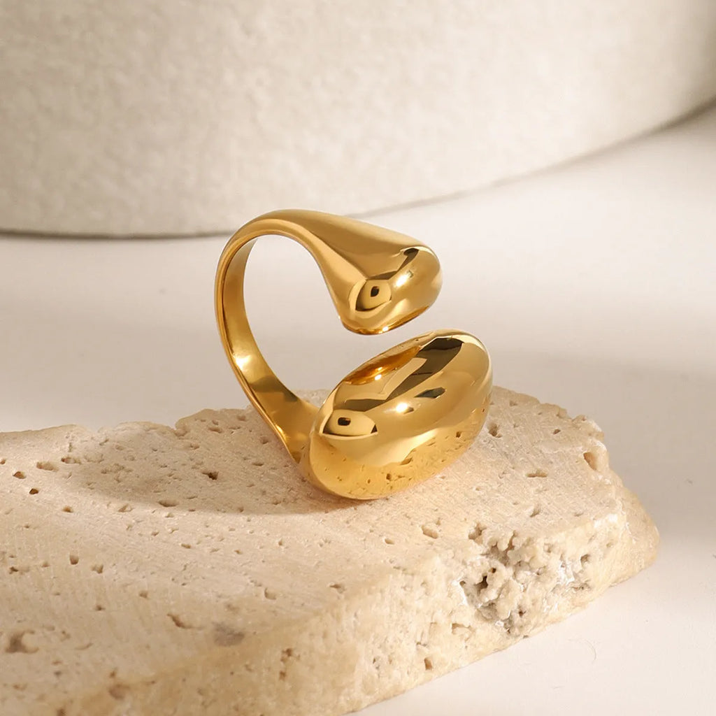 Women's exaggerated open geometric ring in stainless steel, colour JDR2405081.