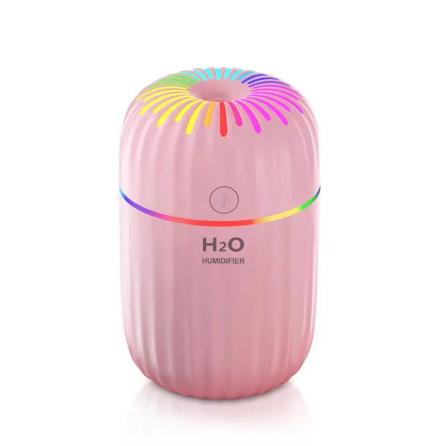 Mini USB aromatherapy humidifier with animal design in green, pink or white colours