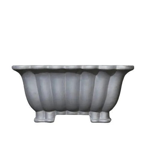 Square purple sand ceramic bonsai pot with classical styling and 37cm inner diameter