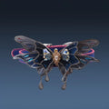 Purple temperature change butterfly collar with rhinestone decoration and alloy chain
