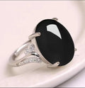 Adjustable natural sapphire ring in ethnic geometric style with five colour options