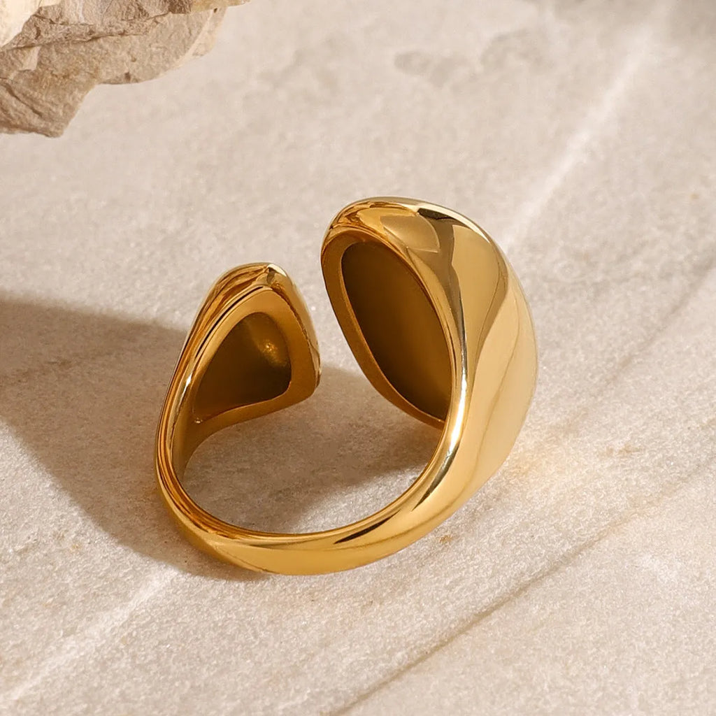 Women's exaggerated open geometric ring in stainless steel, colour JDR2405081.