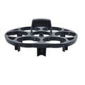 A black plastic egg holder rack for kitchen cooking machine storage, shown with dimensions.
