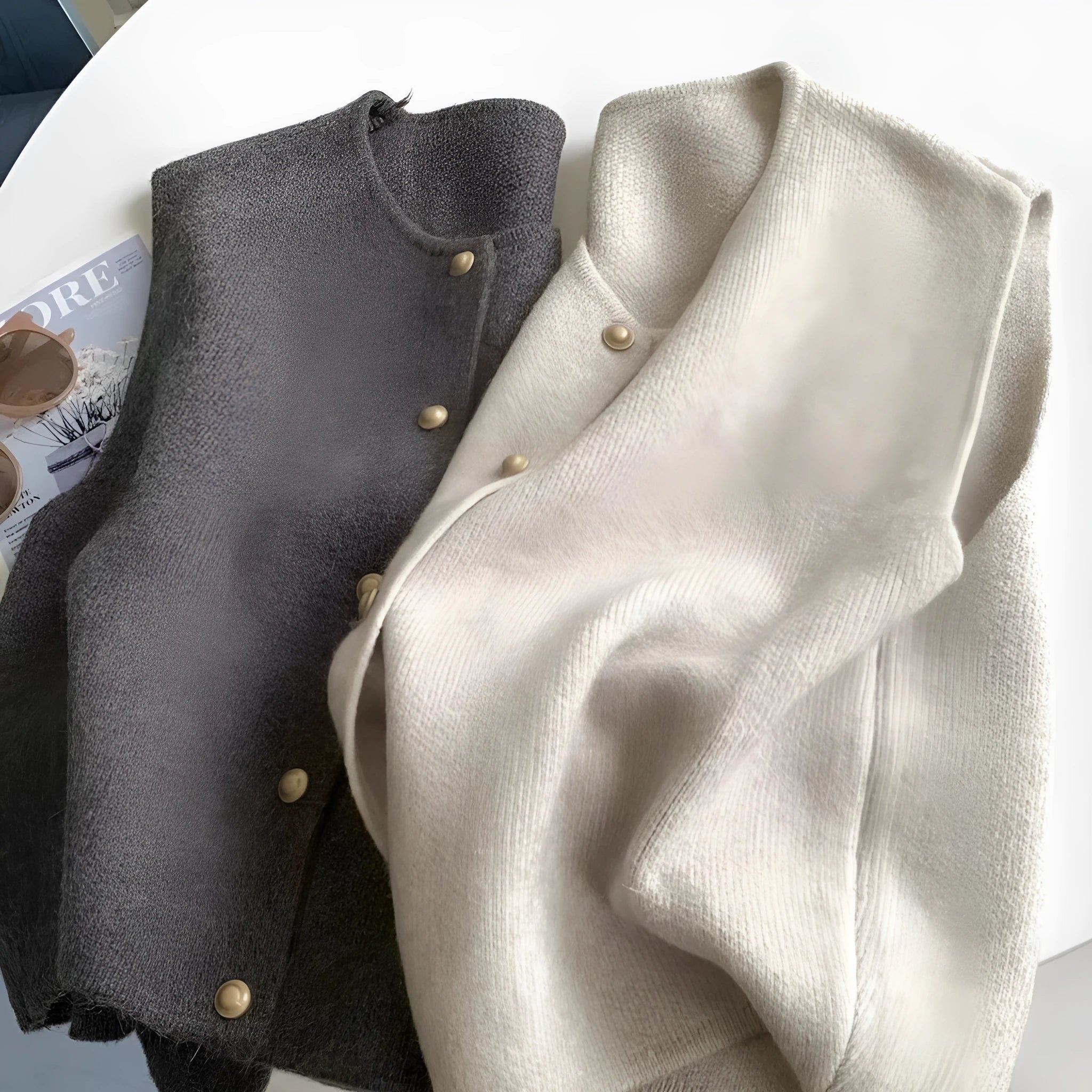 Women's polyester half-sleeve pullover vest in commuting style available in six colours
