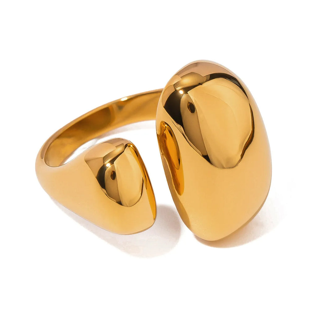 Women's exaggerated open geometric ring in stainless steel, colour JDR2405081.