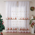 American Christmas curtains with embroidered snowflakes in semi-sunshade polyester fabric