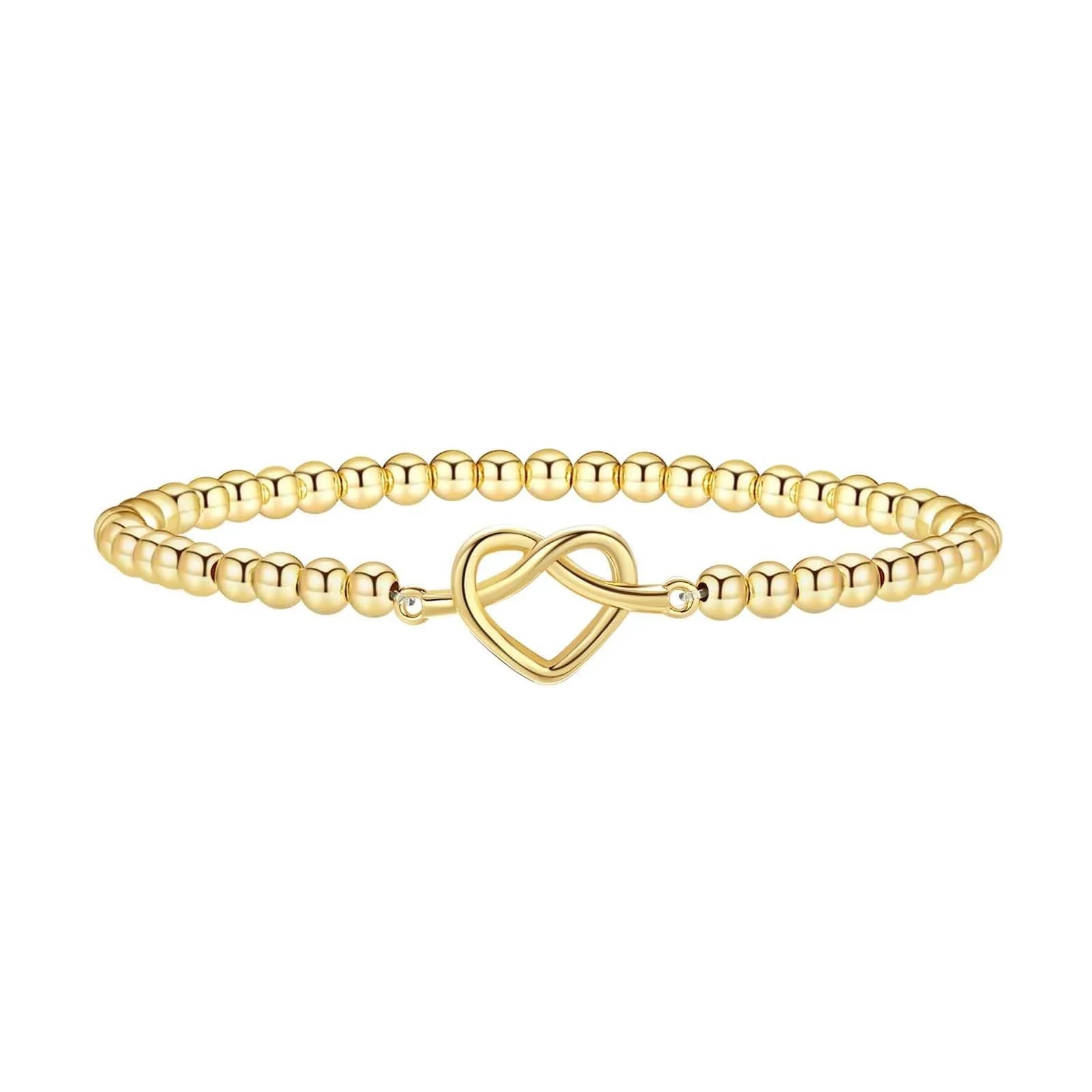 Simple geometric stainless steel adjustable beaded bracelet for women in an electroplated colour finish.