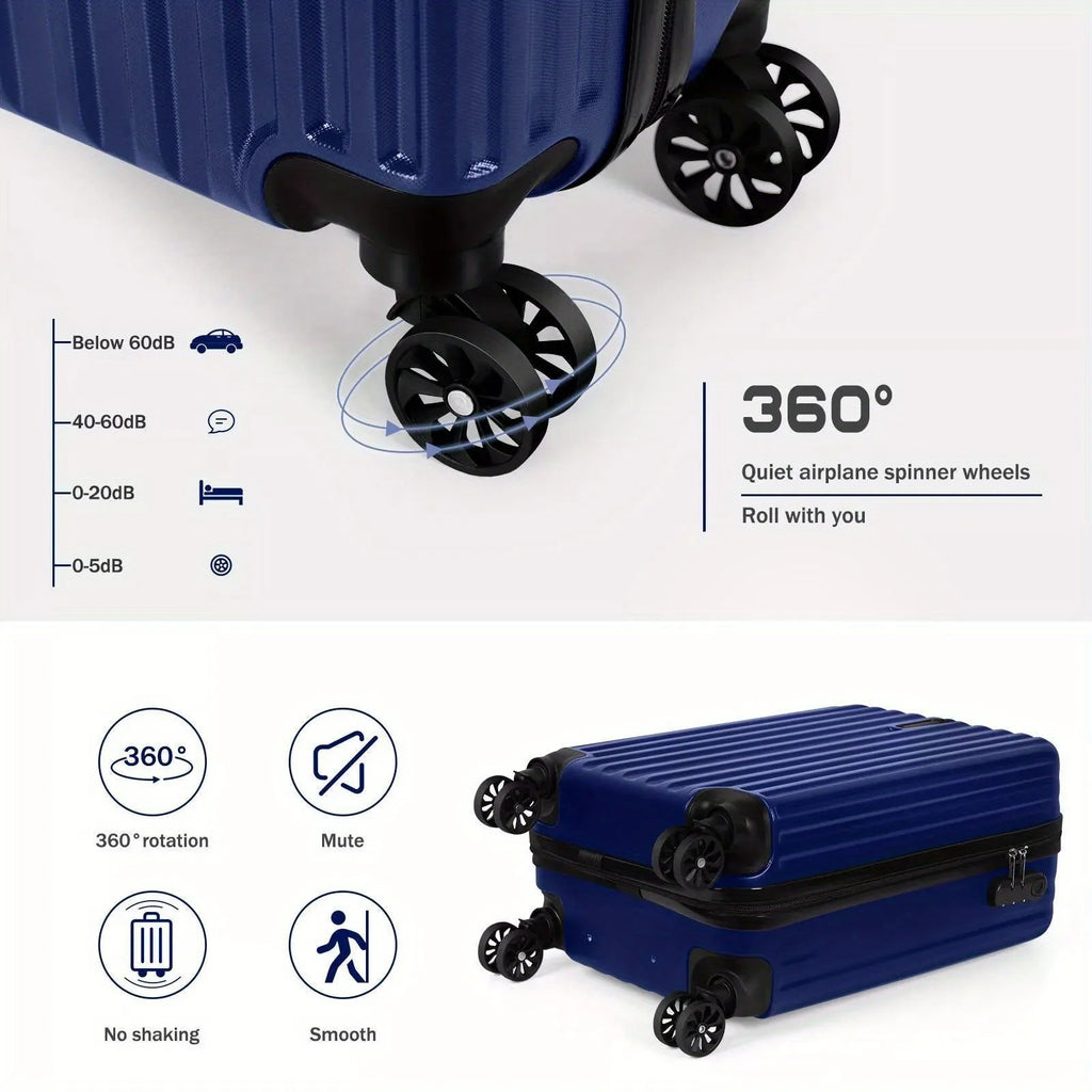 Grey aluminium alloy two-piece luggage set with main trunk and smaller mini box