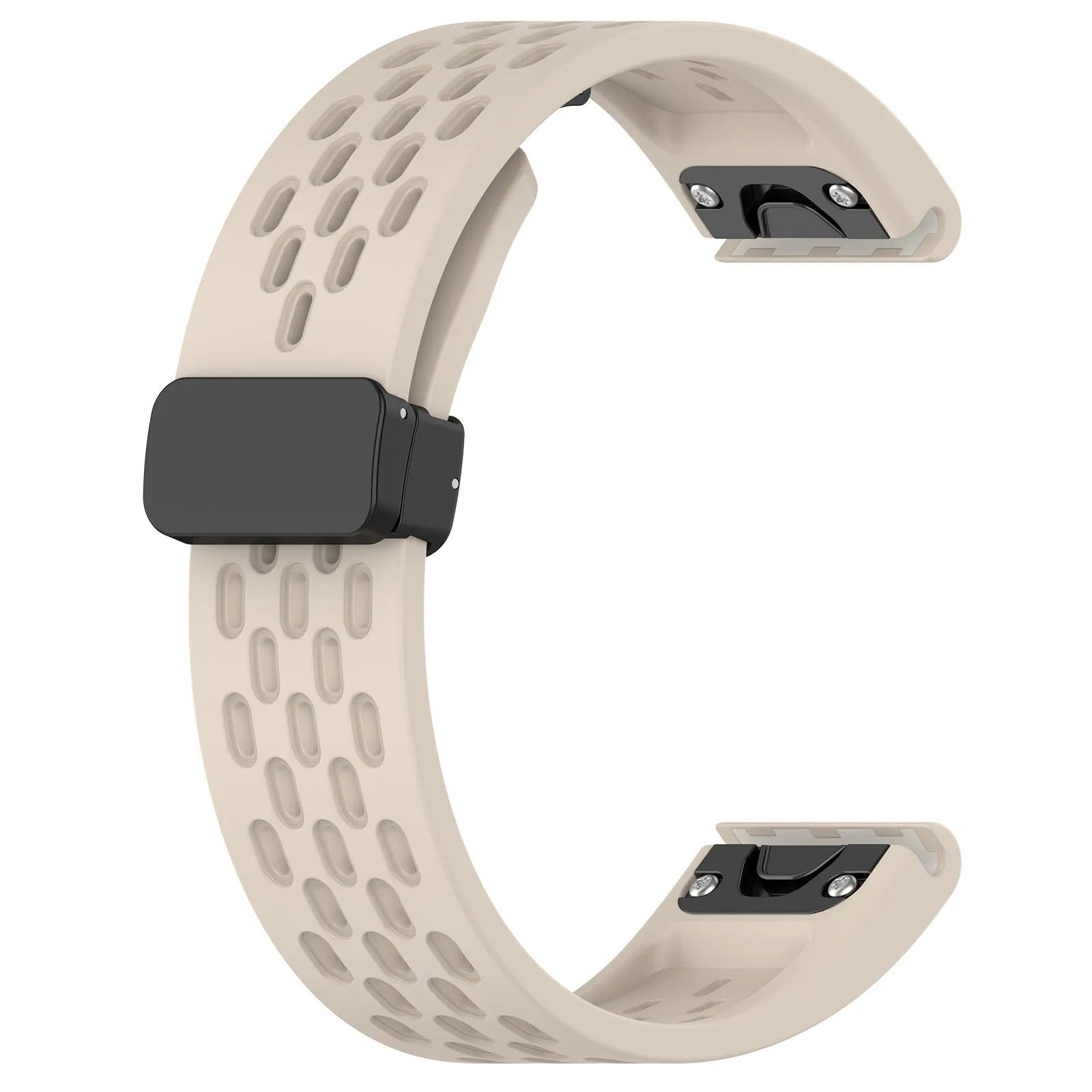 Garmin Fenix quick release silicone watch strap in multiple colours on a grey background.
