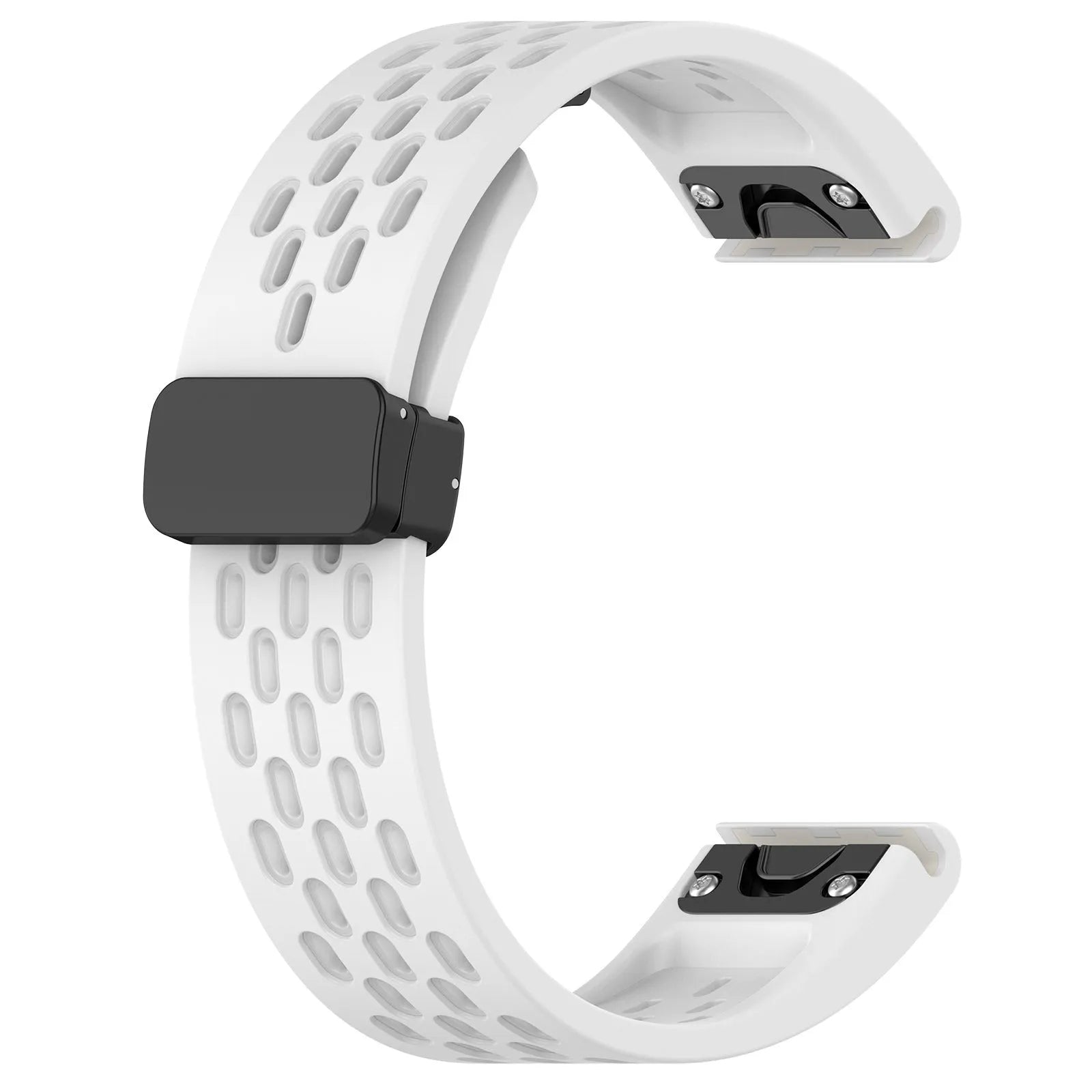 Garmin Fenix quick release silicone watch strap in multiple colours on a grey background.