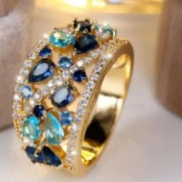 Women's copper round hollow fashion ring showing openwork design with colour options