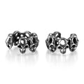 Retro hollow skull ear clip earrings with stainless steel construction and geometric hip hop style design
