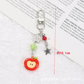 Plastic resin fruit mobile phone charm keychain with apple strawberry designs
