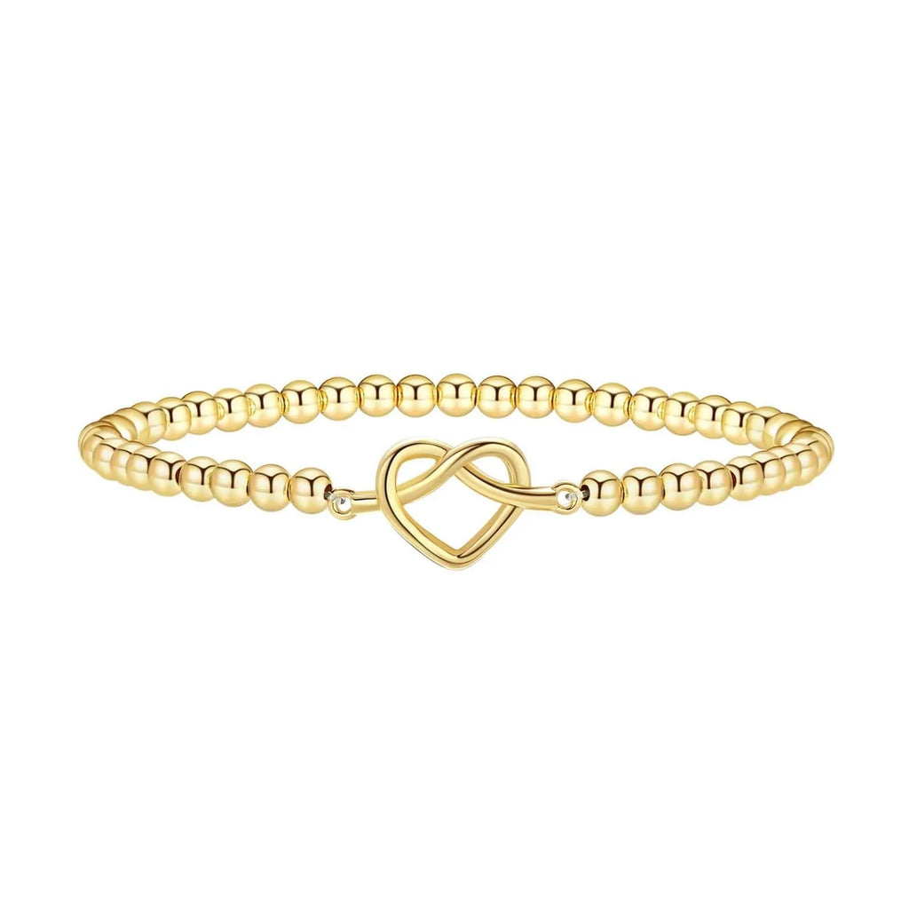 Simple geometric stainless steel adjustable beaded bracelet for women in an electroplated colour finish.