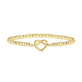 Simple geometric stainless steel adjustable beaded bracelet for women in an electroplated colour finish.