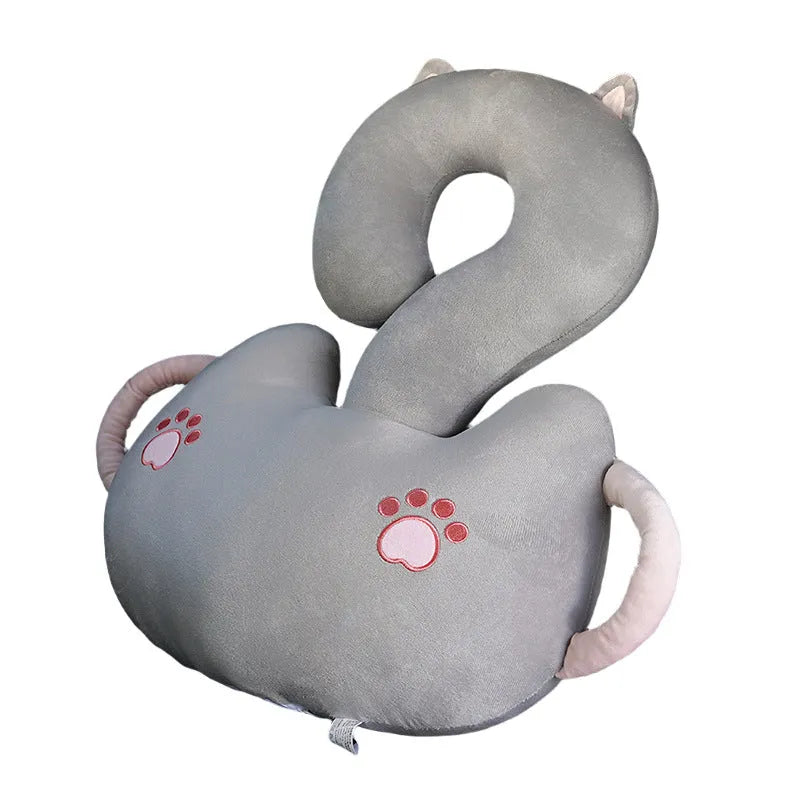Cartoon animal question mark shape cushion pillow with plush material in various colour options