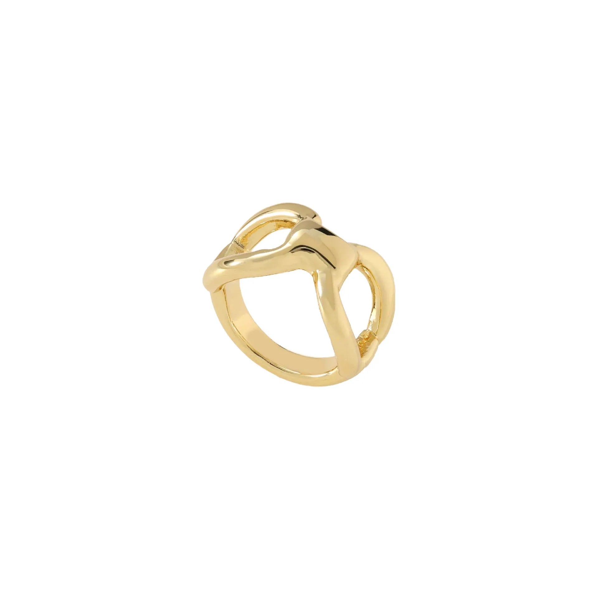 Titanium steel butterfly hollow women's ring in gold colour
