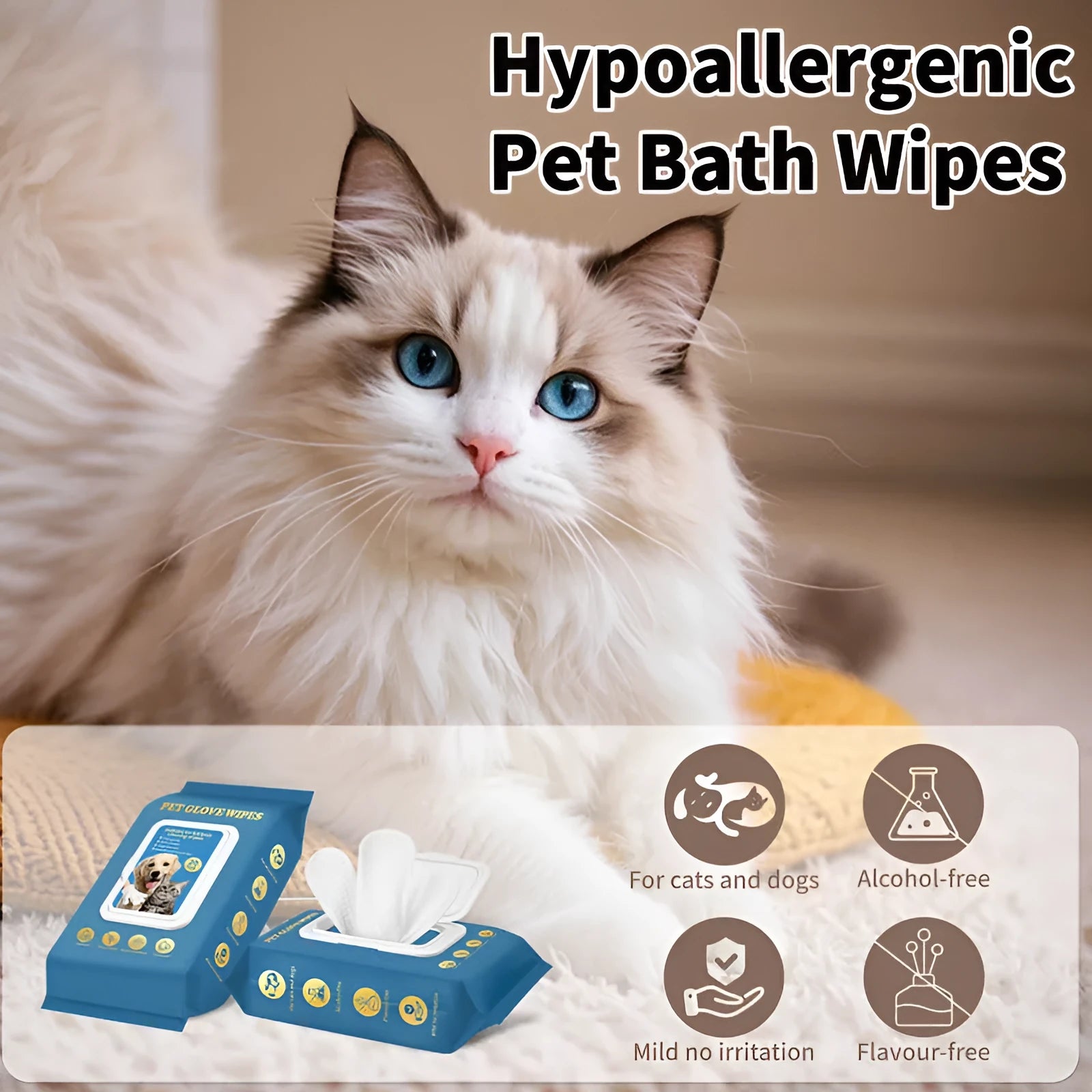 Pack of disposable clear polyethylene gloves for pet grooming and cleaning tasks