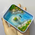 DIY iron wire marine landscape handmade model ornament on bamboo base for aquarium decoration