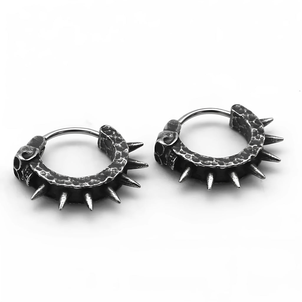 Geometric copper and black punk motorcycle earrings made from alloy for men and women