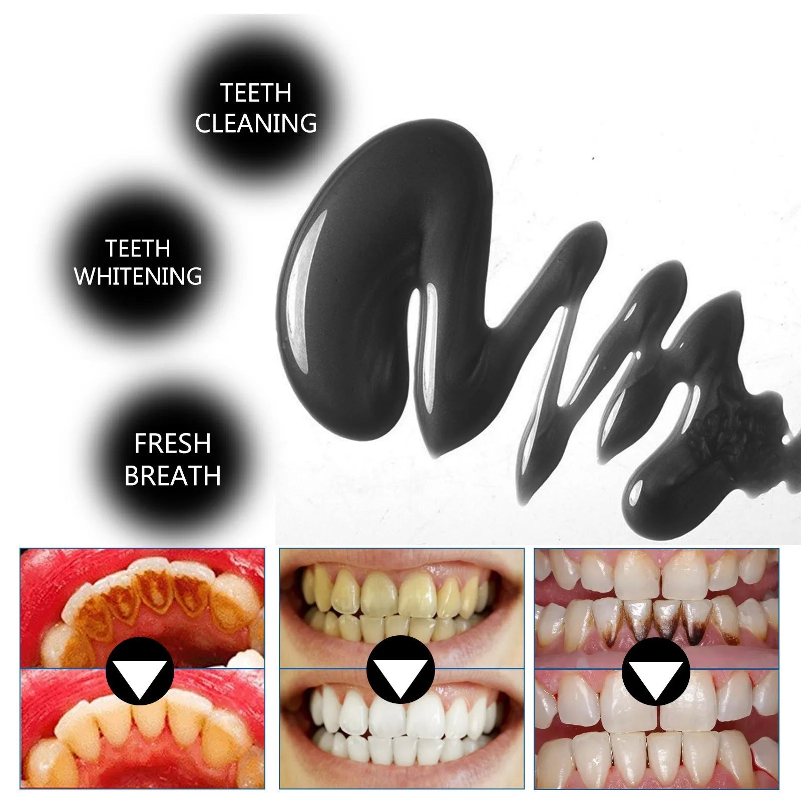 30ml bamboo charcoal bright white toothpaste tube for stain removal