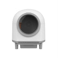 White automatic enclosed cat litter box with ABS plastic construction for cats 1-10kg
